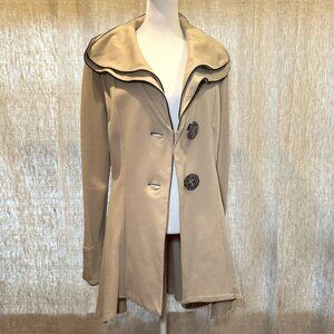 Vintage Design Today’s Women's Double Layered Collar Coat Large